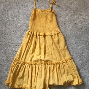 NWOT PRETTY RUFFLED YELLOW SUNDRESS